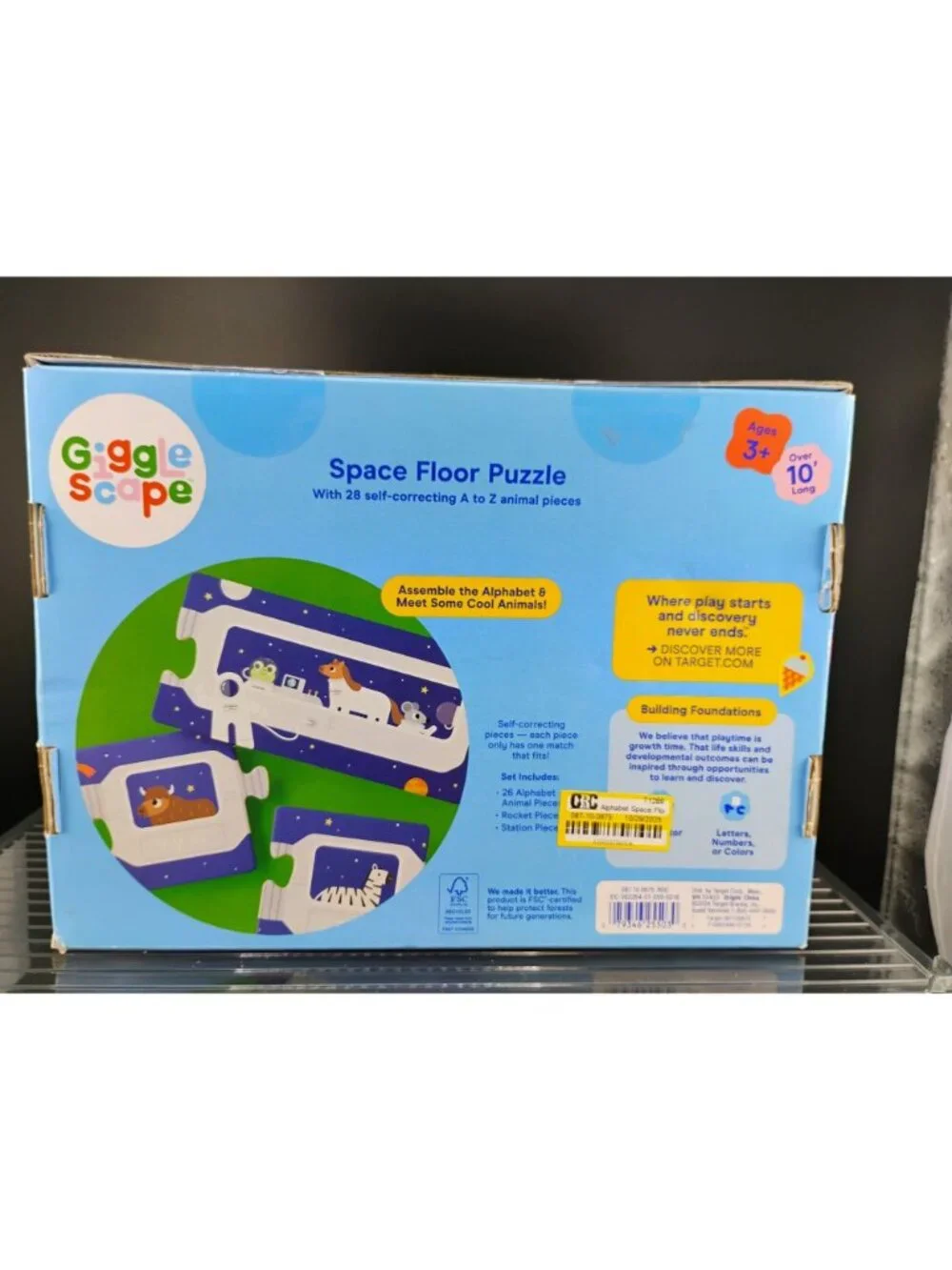 GiggleScape Alphabet Space Floor Puzzle 28-Piece Ages 3+